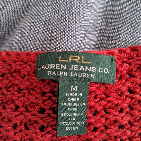LRL Lauren Jeans Co Ralph Lauren women's vintage burnt orange sweater - Picture 7 of 9
